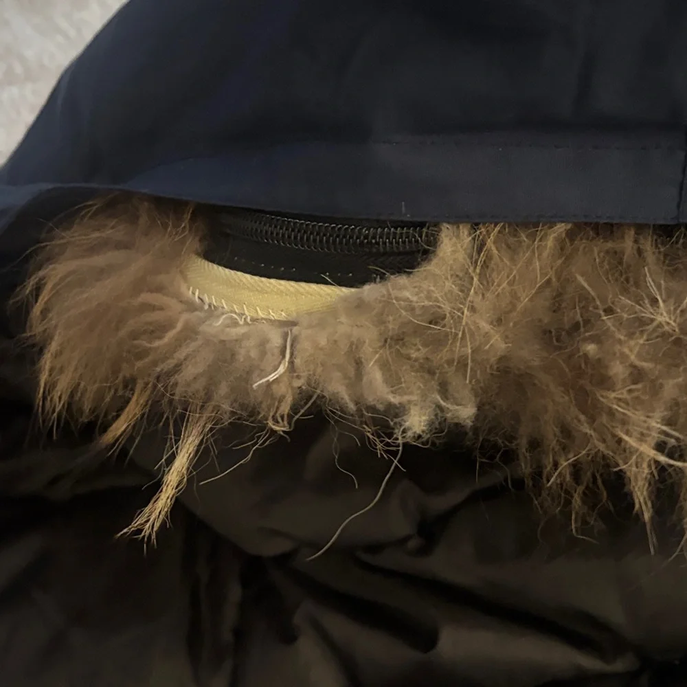 Canada Goose Navy Down Parka with Fur-Trim Hood